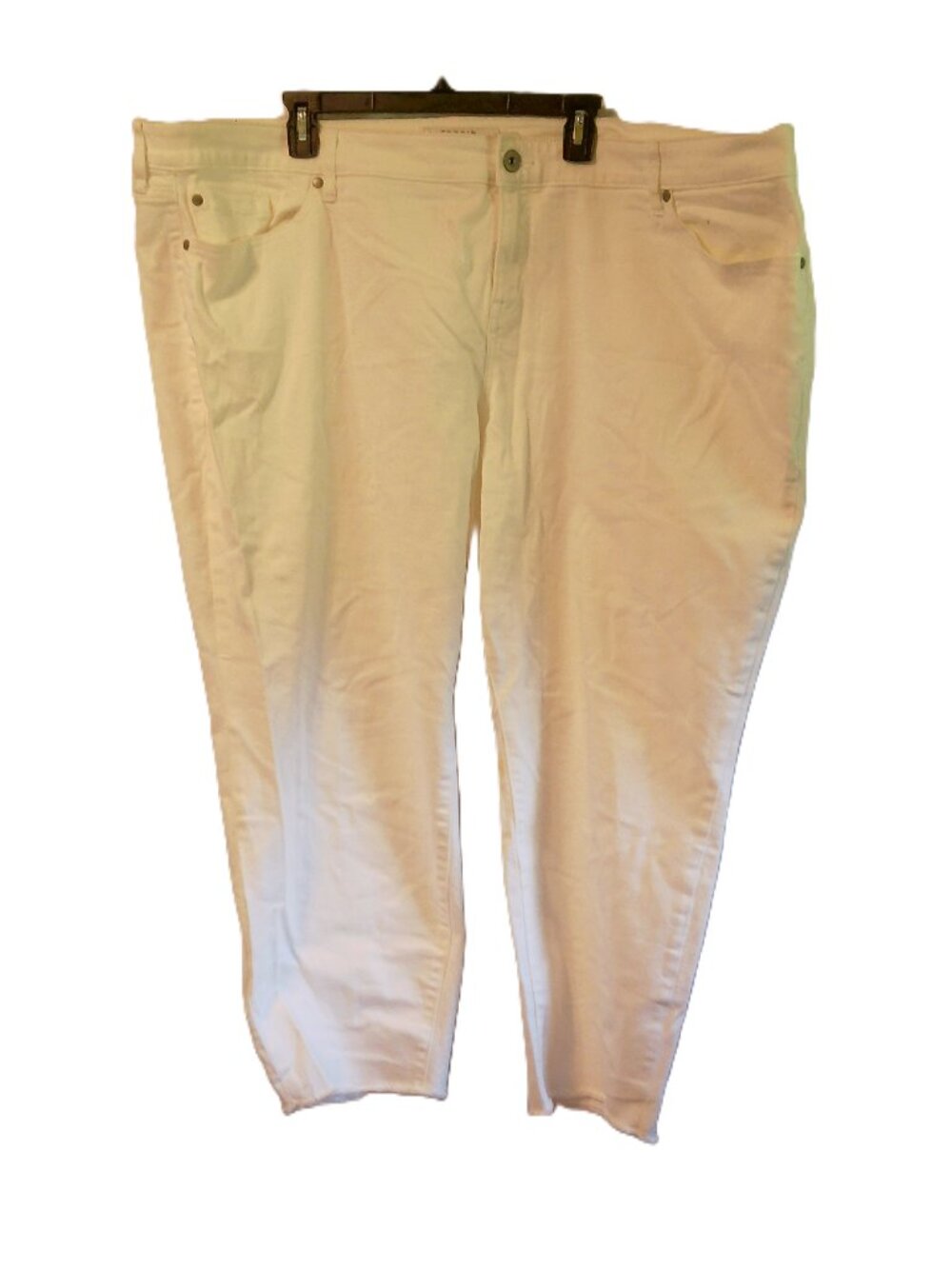 Torrid White Denim Boyfriend Crop Jeans - Size 28 - Light Stains